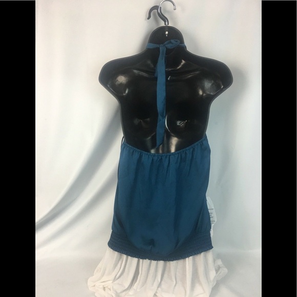 NWT Bebe Mixed Shiny Neck PC Halter Top/Blouse - Picture 2 of 8